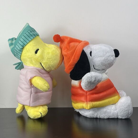 NWT Peanuts Snoopy and Woodstock Sherpa Puffer Coat Plush Toy Bundle - Picture 4 of 12